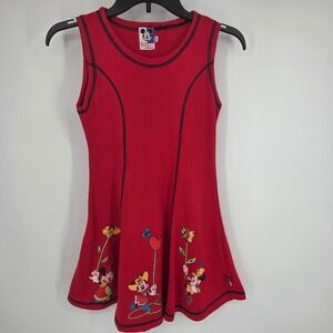 Disney Minnie Mouse Red Sleeveless Graphic A-Line Dress Kids  150 Vintage 10 12